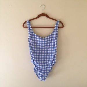 J Crew Blue Gingham one-piece swimsuit
